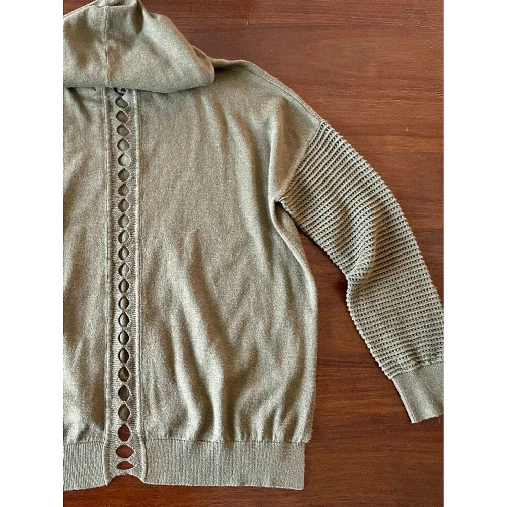 Olive Green Lightweight Hoodie Sweater - Picture 5 of 5